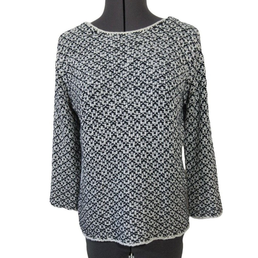 Zara Knitβ collection textured crew neck knit sweater